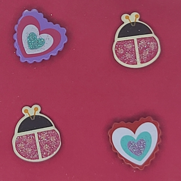 K&Company Brads Hearts and Ladybugs Brads 9 pcs Bugs Spring Summer Brads - Picture 4 of 8